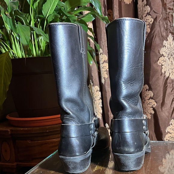 Frye Black Leather Moto Boots - Picture 2 of 8